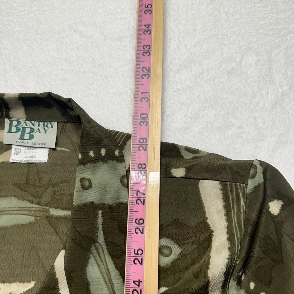 Women's Olive Patterned Button Down Shirt - image 3